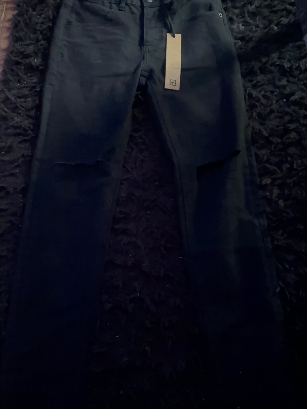 Ksubi Black Skinny Jeans with Subtle Knee Detail